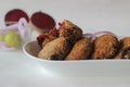 Air fried beetroot cutlets. Served with onions