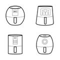 Air fryer flat Icon. Cooking fry appliance icon outline. Vector illustration isolated on a white background Royalty Free Stock Photo