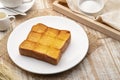 Air fryer grilled butter toast,golden brown crispy bread