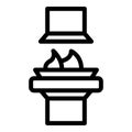 Air furnace icon outline vector. Stove heater