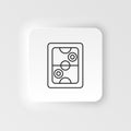 Air hockey, board game, retro neumorphic style vector icon. Neumorphism style. Air hockey, board game, retro neumorphic Royalty Free Stock Photo