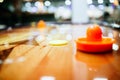 Air hockey is fun even for adults Royalty Free Stock Photo