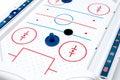 Air Hockey game board and pieces Royalty Free Stock Photo