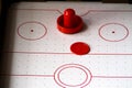 Air hockey table close up Royalty Free Stock Photo
