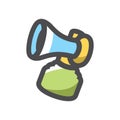 Air horn Beep Fan Vector icon Cartoon illustration