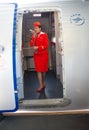 Air hostess at work
