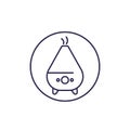 Air humidifier, purifier icon, line vector