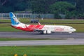 Air India Express Boeing 737-800 airplane at Changi Airport in Singapore Royalty Free Stock Photo