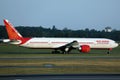 Air India plane, close-up view doing taxi Royalty Free Stock Photo