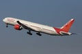 Air India plane flying to exotic destinations Royalty Free Stock Photo