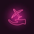 air insurance icon. Elements of insurance in neon style icons. Simple icon for websites, web design, mobile app, info graphics