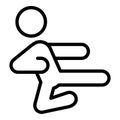 Air leg kick icon outline vector. People defense