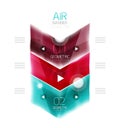 Air light glossy design of arrows. Web info box or ui menu element Royalty Free Stock Photo