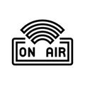 on air live radio podcast line icon vector illustration Royalty Free Stock Photo