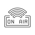 on air live radio podcast line icon vector illustration Royalty Free Stock Photo