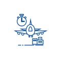 Air logistics,fast delivery line icon concept. Air logistics,fast delivery flat vector symbol, sign, outline