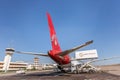 An Air Madagascar Boeing 777 supplying on the runway at Antananarivo airport in Madagascar on April 30, 2019