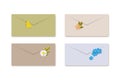 Air mail envelope with flowers