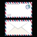 Air mail envelope with postal stamp isolated Royalty Free Stock Photo