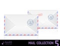 Air mail envelope with postal stamp isolated on Royalty Free Stock Photo