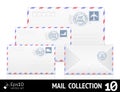 Air mail envelope with postal stamp isolated on Royalty Free Stock Photo