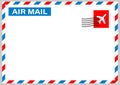 Air mail envelope with postal stamp isolated on white background. Vector stock illustration Royalty Free Stock Photo