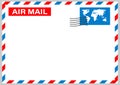 Air mail envelope with postal stamp isolated on white background. Vector stock illustration Royalty Free Stock Photo