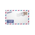 Air mail envelope with postal stamp