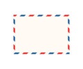 Air mail letter frame. Airmail border with red and blue stripes. Retro vintage blank envelope template. Envelope C5 Royalty Free Stock Photo