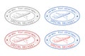 Air mail oval postmarks. Colored set Royalty Free Stock Photo