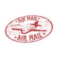 Air mail rubber stamp Royalty Free Stock Photo