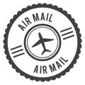Air mail stamp. Fast postal service mark Royalty Free Stock Photo