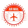 Air Mail stamp illustration design Royalty Free Stock Photo