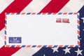 Air mail stamped on the envelope