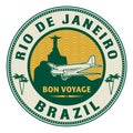 Air mail or travel stamp, Rio de Janeiro, Brazil theme
