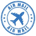 Air mail vector stamp Royalty Free Stock Photo