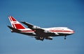 Air Mauritius Boeing B-747SP landing after a long flight from New York Royalty Free Stock Photo