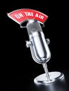 ON AIR microphone on black background Royalty Free Stock Photo