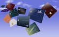 Air miles rewards credit cards are seen floating