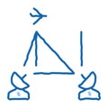 air navigation course doodle icon hand drawn illustration Royalty Free Stock Photo