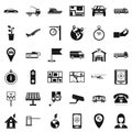 Air navigation icons set, simple style Royalty Free Stock Photo