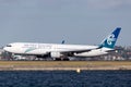 Air New Zealand Boeing 767 large commercial airliner landing at Sydney Airport