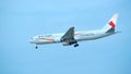 Air Niugini Boeing 767 landing at Changi Airport