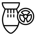 Air nuclear bomb icon outline vector. Shelter bunker