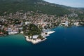 Air photo of Opatija riviera on adriatic sea in Croatia