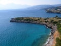 Air photograph, Amoudara Beach, Agios Nikolaos, Crete, Greece Royalty Free Stock Photo