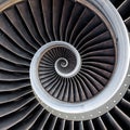 Air plane engine spiral abstract background. Engine fractal background. Industrial infinity spiral surreal abstract image Royalty Free Stock Photo