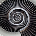 Air plane engine spiral abstract background. Engine fractal background. Industrial infinity spiral surreal abstract image Royalty Free Stock Photo