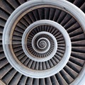 Air plane engine spiral abstract background. Engine fractal background. Industrial infinity spiral surreal abstract image Royalty Free Stock Photo