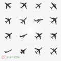 Air plane icon set Royalty Free Stock Photo